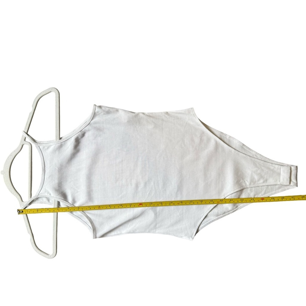 Zara Classic White Bodysuit Size S Stretchy Minimalist Neutral Casual Essential - Picture 7 of 11